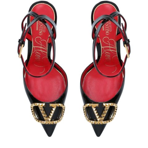 Valentino Casual Style Plain Leather Pin Heels Elegant Style