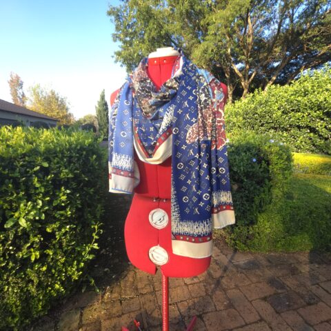 LV monogram silk scarf